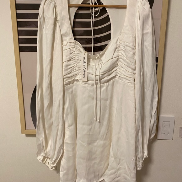 For Love & Lemons Beatrice Mini Dress In White - Picture 5 of 7